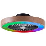 Brilliant Slimline Loftventilator Plast  Metal Beige Sort 36W 4700lm - 830-865 CCT+RGB | 490mm - Fjernbetjening Dæmpbar